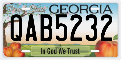 GA license plate QAB5232