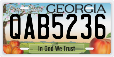 GA license plate QAB5236