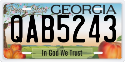 GA license plate QAB5243