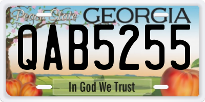 GA license plate QAB5255