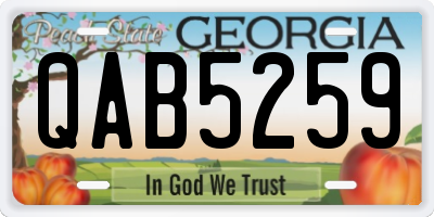 GA license plate QAB5259