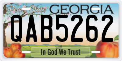 GA license plate QAB5262