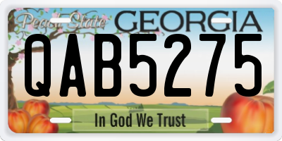 GA license plate QAB5275