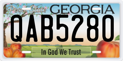 GA license plate QAB5280