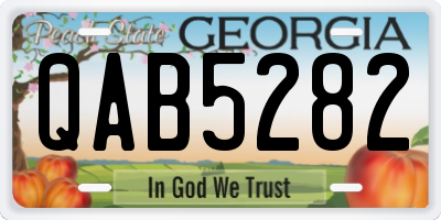 GA license plate QAB5282