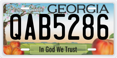 GA license plate QAB5286