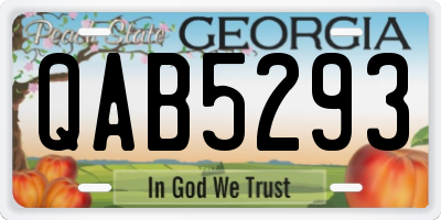 GA license plate QAB5293