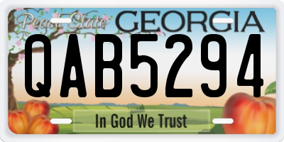 GA license plate QAB5294