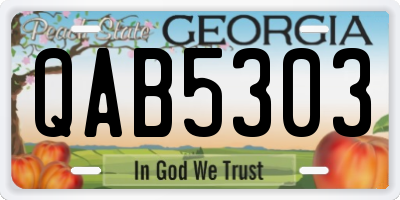 GA license plate QAB5303