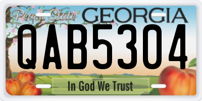 GA license plate QAB5304