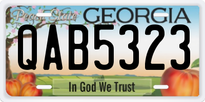 GA license plate QAB5323