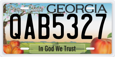 GA license plate QAB5327