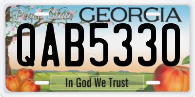GA license plate QAB5330