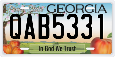 GA license plate QAB5331