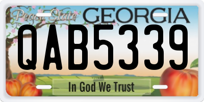 GA license plate QAB5339