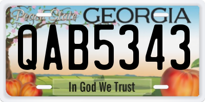 GA license plate QAB5343