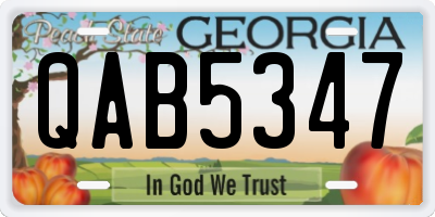 GA license plate QAB5347