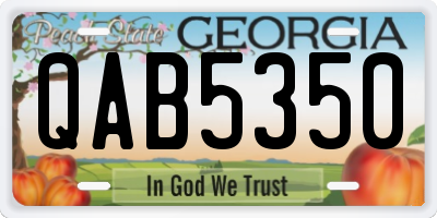GA license plate QAB5350