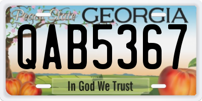 GA license plate QAB5367