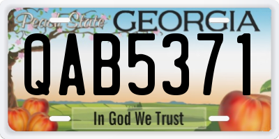 GA license plate QAB5371