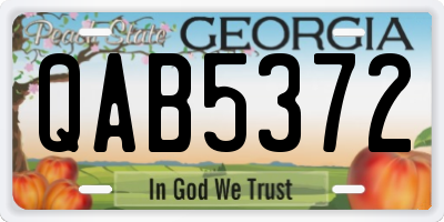 GA license plate QAB5372