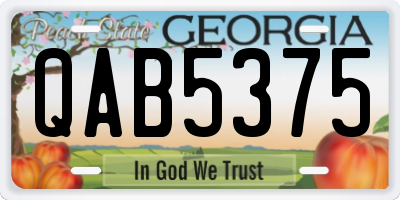 GA license plate QAB5375