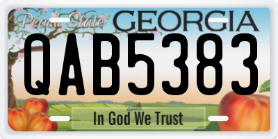 GA license plate QAB5383
