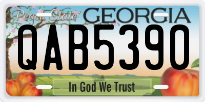 GA license plate QAB5390