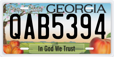 GA license plate QAB5394