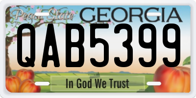 GA license plate QAB5399