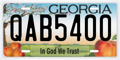 GA license plate QAB5400
