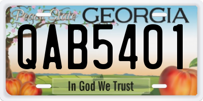 GA license plate QAB5401