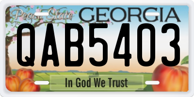 GA license plate QAB5403