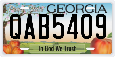 GA license plate QAB5409