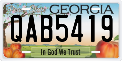 GA license plate QAB5419