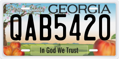 GA license plate QAB5420