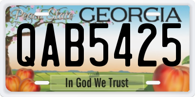 GA license plate QAB5425