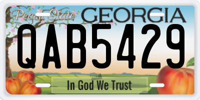 GA license plate QAB5429