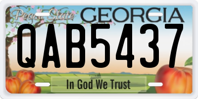 GA license plate QAB5437