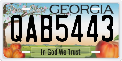GA license plate QAB5443