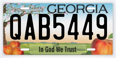 GA license plate QAB5449
