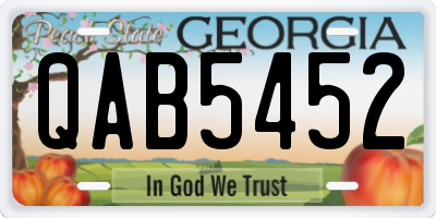 GA license plate QAB5452