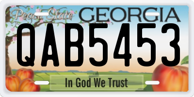 GA license plate QAB5453