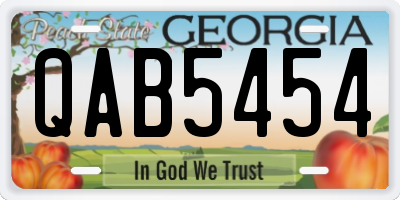 GA license plate QAB5454