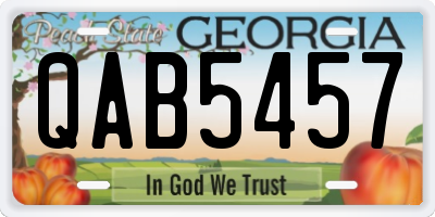GA license plate QAB5457