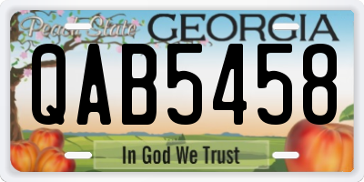 GA license plate QAB5458