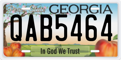 GA license plate QAB5464