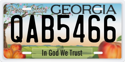 GA license plate QAB5466