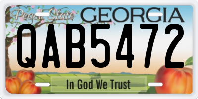 GA license plate QAB5472