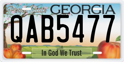 GA license plate QAB5477